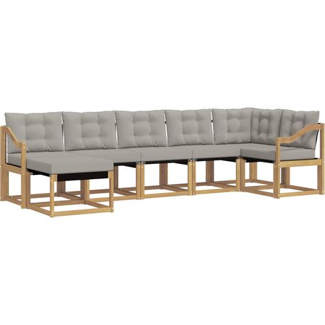 Outdoor Sofa Set 7 pcs Solid Acacia Wood and Textilene vidaXL (1/5)