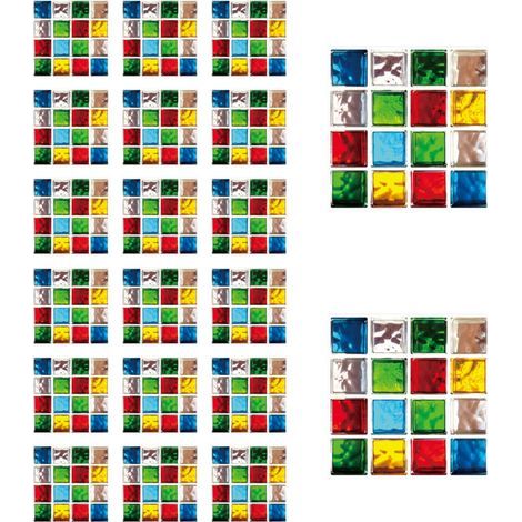 Feuilles Mosaïque Autocollantes 10x10 cm - Lot de 20 Pièces Étanches pour Cuisine et Salle de Bain (1/4)