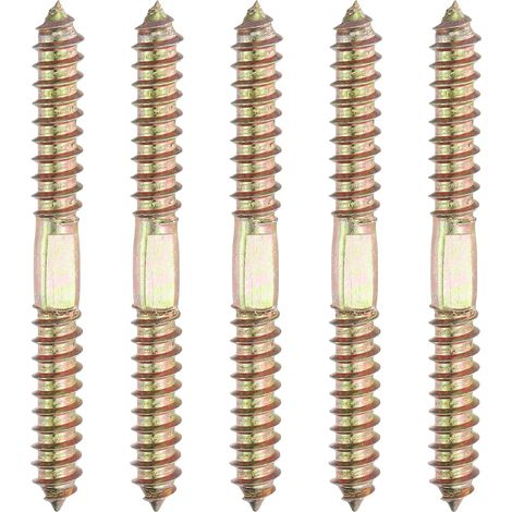 5 Pcs Vis Double Extrémité M10 x 100 mm Couleur Zinc (1/5)