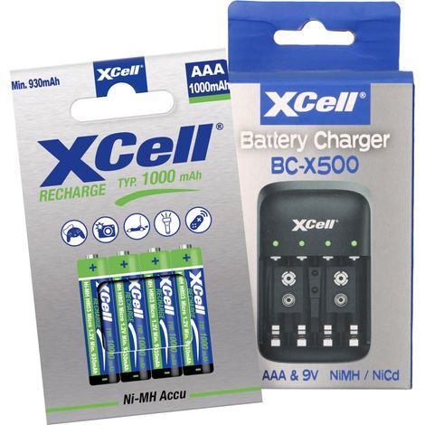 Ladegerät BC-X500 + 4x AAA XCell Rechargeable 1000 mAh (1/5)