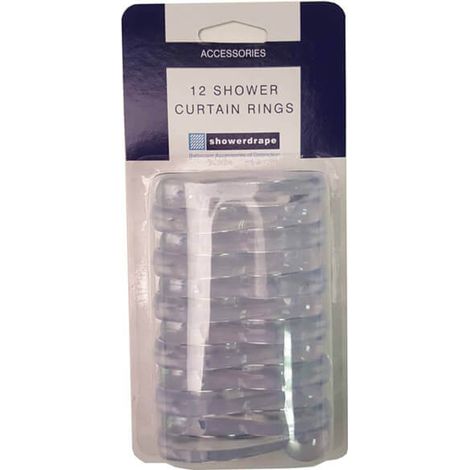 Showerdrape 12 Clear Shower Curtain Rings