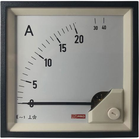 Ampèremètre analogique de panneau V c.a. RS PRO, Echelle 40 (Input)A, 96mm x 96mm ( Prix pour 1 ) (1/3)