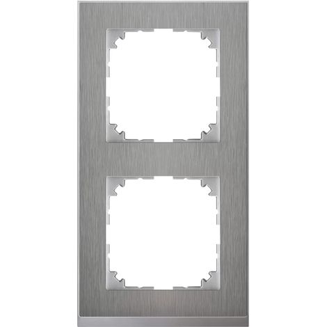 M-Pure, Decor Rahmen, 2-fach, Edelstahl (1/2)