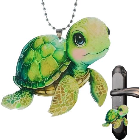 Décoration de rétroviseur Figurine 2D mignonne tortues marines , accessoire voiture réaliste en acry (1/5)