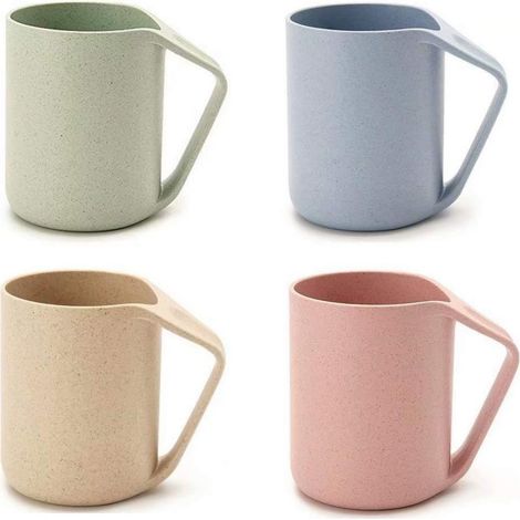 Gobelet - Paille De Ble - 350 Ml - Biodégradable - Résistant À La Chaleur Jusqu'à 120 °C - Lot De 4 (1/5)