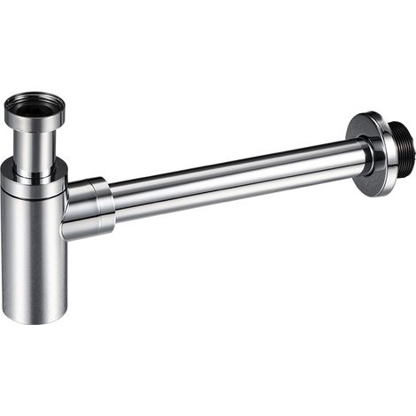 Universeller schwarzer Spülbecken-Siphon, Edelstahl-Siphon, 1 1/4 x 32 mm, gebürsteter Edelstahl