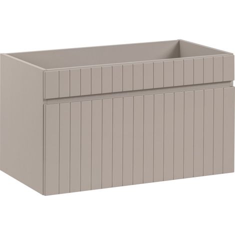 Möbel unter Waschbecken ICON 80 cm – 1 Schublade – Oberfläche Kongo-Braun – Modernes Hängemöbel