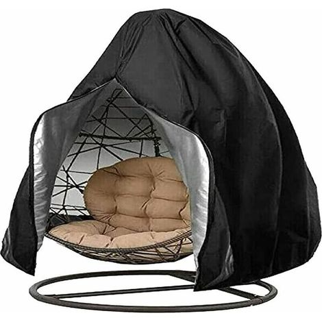 Housse Chaise d'oeuf Patio, Housse Chaise d'oeuf Suspendue imperméable, Housse balançoire d'oeuf balançoire extérieure Robuste, Housse Chaise balançoire Osier rotin Jardin Coupe-Vent 200230cm (1/5)