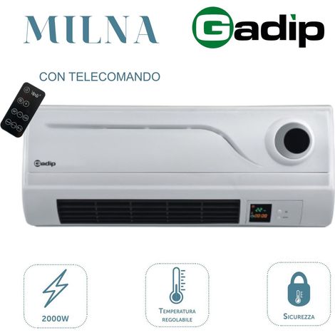 Stufa Elettrica Termoconvettore a Parete Ceramico Milna 2000 Watt (1/4)