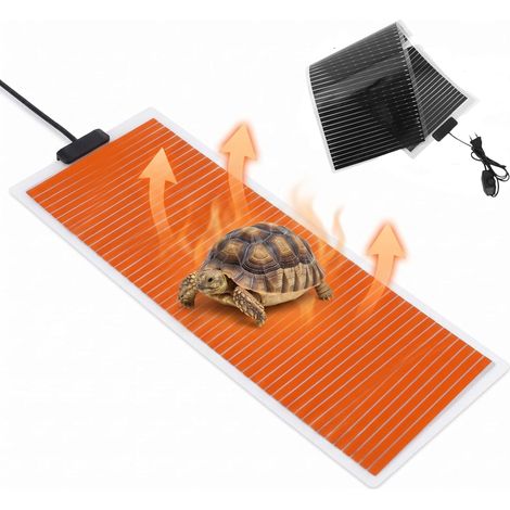 Tapis chauffant pour terrarium, 45W Tapis Chauffant pour Reptiles avec Thermostat Réglable Compatible Récipients en Verre pour Terrariums Tortues Serpents Petits Lézards 31,44 x 11,12 x 0,04inch (1/5)