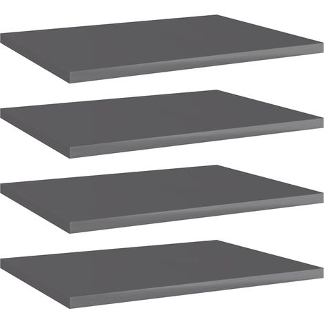 vidaXL Estante estantería 4 uds contrachapada gris brillo 40x30x1,5 cm (1/5)