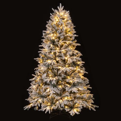 CASART 180 cm Artificial Christmas Tree Pre-lit Hinged Xmas Tree (1/5)