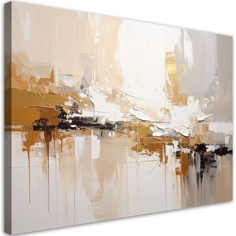 Tableau Moderne, Abstraction dans des tons chauds de beige,30x20