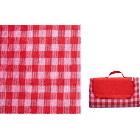 Coperta da picnic per esterni, impermeabile, anti-umidità, di grandi dimensioni, pieghevole, per campeggio, viaggi, spiaggia, giardino, tovaglia (pieghevole in borsa) - Rosso, 150x100 cm - TREETALK (1/5)
