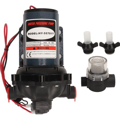 Pompe de lavage 12V DC 70PSI, filetage femelle G1/2, pompe à eau pression pour camping-car bateau yacht, série 51, pompe unique. (1/5)
