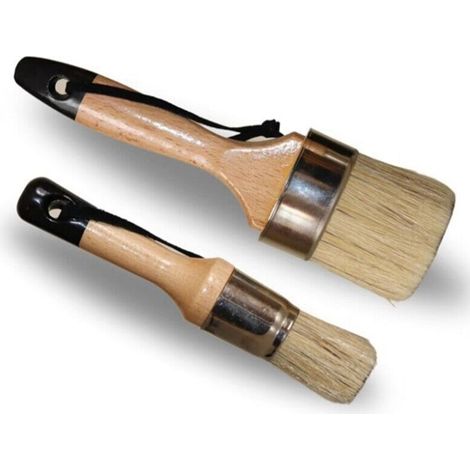 Ensemble de pinceaux à poils ronds (1 pinceau rond) et ovales (1 pinceau ovale) (1/4)