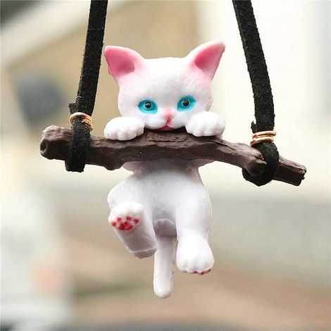 Pendentif Chat Pour Rétroviseur - Décoration Intérieure Voiture - Accessoire Auto Design Mignon - Lot de 1 (1/5)