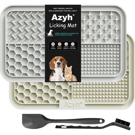 Set mit 2 Leckmatten aus lebensmittelechtem Silikon mit rutschfesten Saugnäpfen für Hunde und Katzen, für Bad und Fellpflege (1/5)