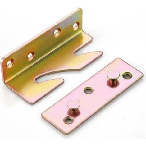 Supports de Lit Résistants - Lot de 8 Charnières et Connecteurs pour Rails de Lit (1/4)