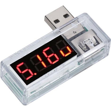 2 Stück USB-Strom- und Spannungsmesser, Voltmeter und Amperemeter, tragbar für Handy-Ladegeräte, Weiß (1/5)