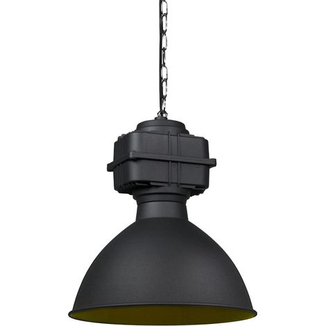 Smarte Industrie-Hängelampe schwarz 38,5 cm inkl. A60 WiFi - Sicko