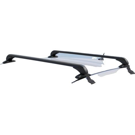 Barres de toit, construction en aluminium, capacité de charge de 165 lbs, noir (1/5)