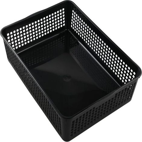 Boîte De Rangement En Plastique - 34,5 X 25 X 9,2 Cm - Noir - Pour Cuisine Salle De Bain Bureau - 1 Pièce