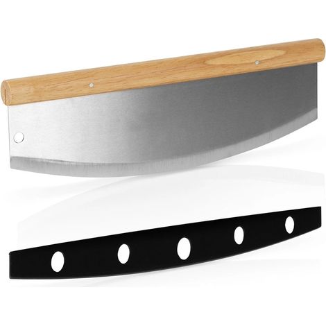 Stainless Steel Pizza Knife 35x12 cm with Bamboo Handle (1/5)