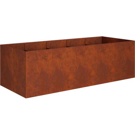 Cache-pot de jardin Rouillé 200 x 80 x 60 cm Acier patiné vidaXL (1/5)