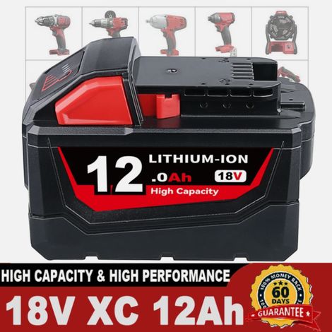 1 paquets de batterie Li-on M18 18V 12.0AH de remplacement pour Milwaukee 18V 48-11-1880 48-11-1811 48-11-1815 48-11-1820 broche de batterie (1/5)