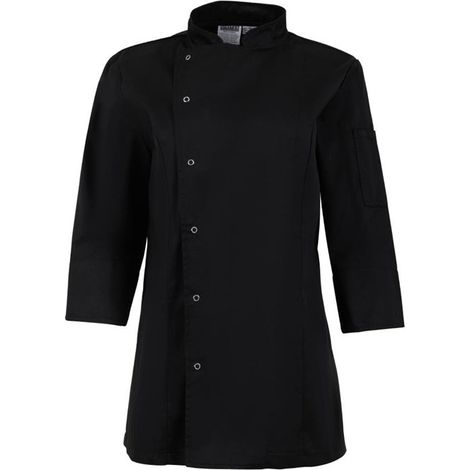 Veste de Cuisinier Femme Ajustée Noire - Whites Chefs Clothing