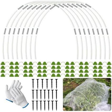 Arceau pour Serre Tunnel,90 Pièces Cerceau pour Serre de Jardin,Kit de Maison de Cerceau de Jardin,avec Gants,Garden Arceaux pour Serre Tunnel,pour la Protection du Givre Hivernal (1/4)