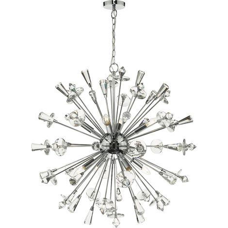 DAR EXODUS - Suspension sphérique en cristal de chrome poli, 8x E14 (1/5)