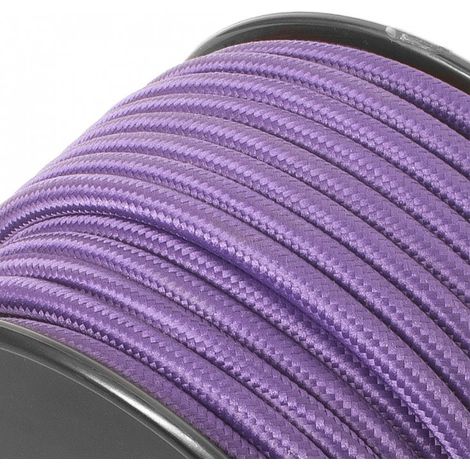 Câble électrique tissu - Sur-mesure - Violet (1/4)
