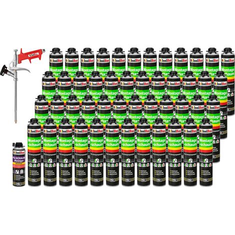 Set di schiuma per montaggio pistola IsolBau 48 x 750 ml + solvente 500 ml (1/5)