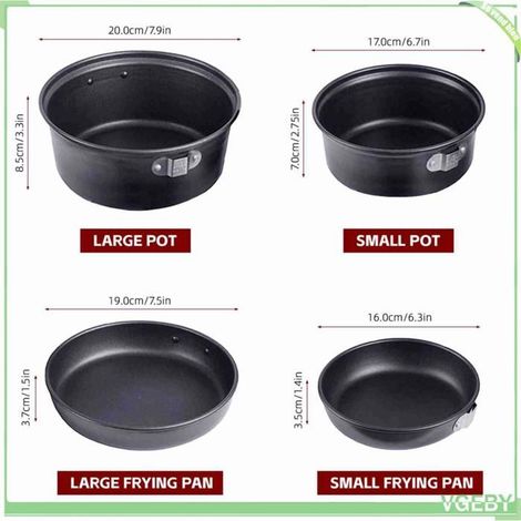 Ensemble batterie de cuisine camping - FAFEICY - Set - Antiadhésif - Léger et compact - 5 pièces (1/5)