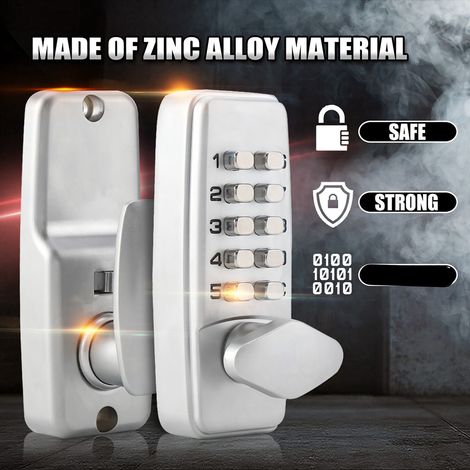 Serrure de porte à code à combinaison 2-8 chiffres en alliage de zinc, avec mot de passe pratique et sécurisée. (1/5)