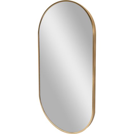 Espejo de pared elíptico 40 x 80 cm dorado 030007898 (1/5)