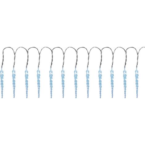 Lichterkette MagicHome Weihnachten Icicle, 12x LED kaltweiß, 12 Eiszapfen, 3xAA, IP44, für außen, Beleuchtung, L-2,20 m (1/2)