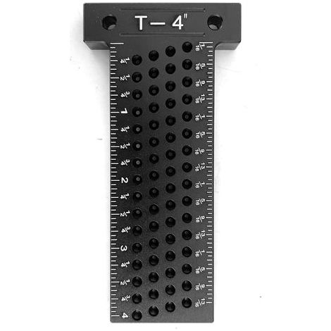 Règle de trou pour le travail du bois, échelles impériales de localisation, jauge de marquage auxiliaire, alliage d'aluminium en forme de T (1/5)