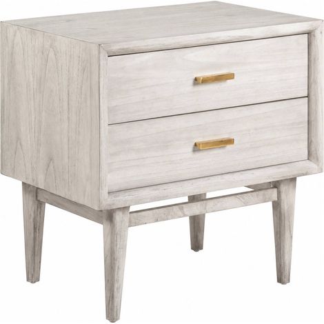 Table de chevet en bois gris voilé doré - gris voilé et doré (1/5)