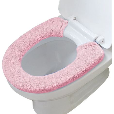 Housse De Siege De Toilette - Extensible Avec Crochets De Fixation - Adaptable Siege Ovale Et Ronde - Lavable En Machine - 1 Piece (1/5)