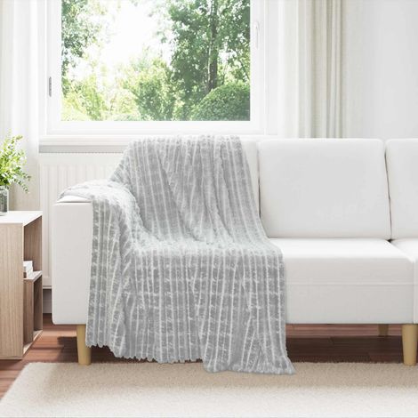 Überwurfdecke Grau 150 x 130 cm Fleece