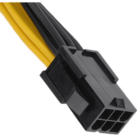 Câble d'alimentation PCI-E pour carte graphique : connecteur femelle 6 broches vers double connecteur 8 broches (6 broches + 2 broches) ou connecteur mâle 6 broches à 2 ports (1/5)