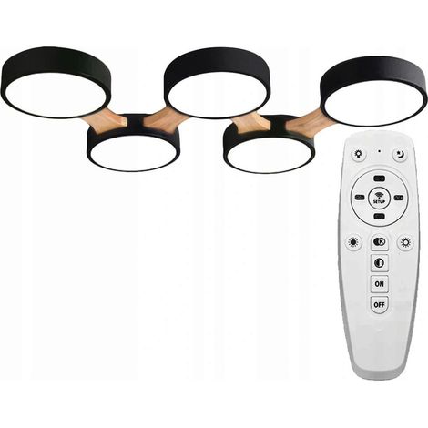 Ceiling LED Lamp Chandelier TOOLIGHT APP526-5C Black + Remote Control 5-light points 5 x 12W 35x95Cm (1/5)