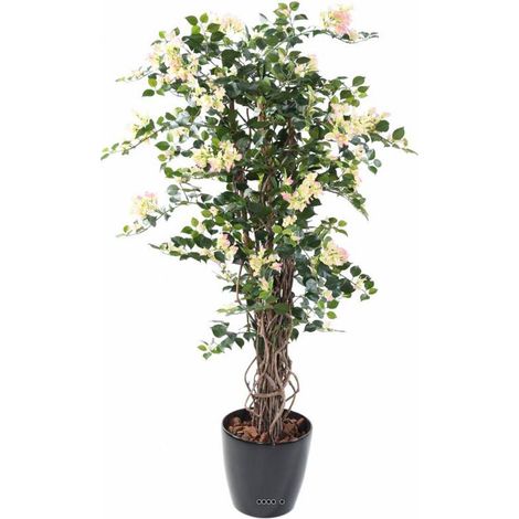 Bougainvillier artificiel tronc bois H150 cm Crème-Rose