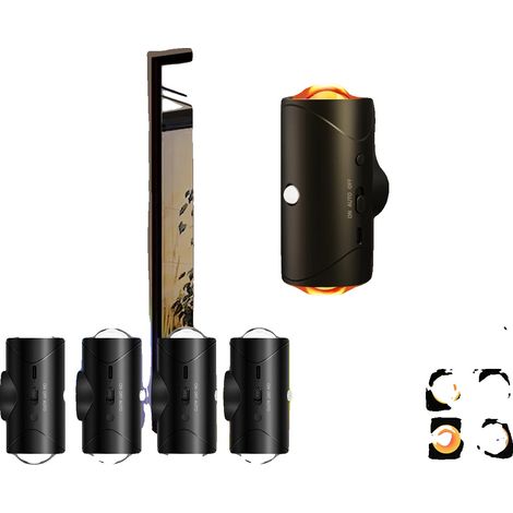 Luce notturna con sensore di movimento, 8 effetti luminosi, 4 pezzi, colore nero (1/2)