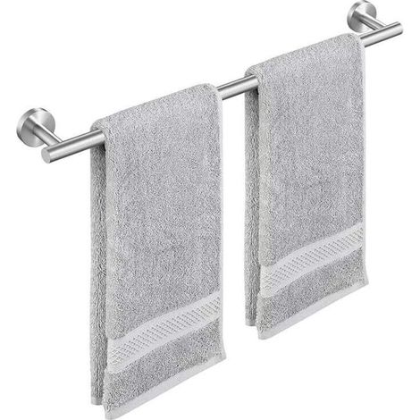 Porte-serviettes de salle de bain mural 60 cm, porte-serviettes de douche porte-serviettes en acier inoxydable SUS304 poli brossé porte-serviettes (1/5)