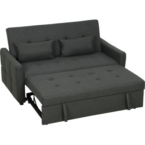 ThreeWay TwoSeater Sofa Bed Charcoal Grey (1/5)