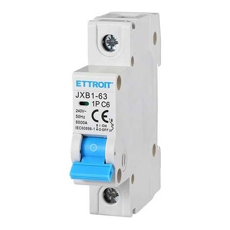 Interrupteur thermique magnétique 1P 6A 220V 6Ka 1 module DIN Ettroit JX110660